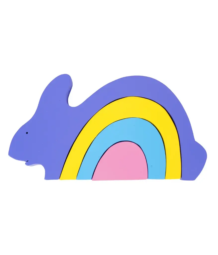 Rainbow Bunny – Wooden Stacking Puzzle - 3+ Yrs