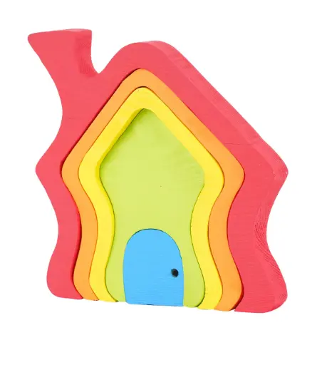 Wooden Rainbow House - Puzzle