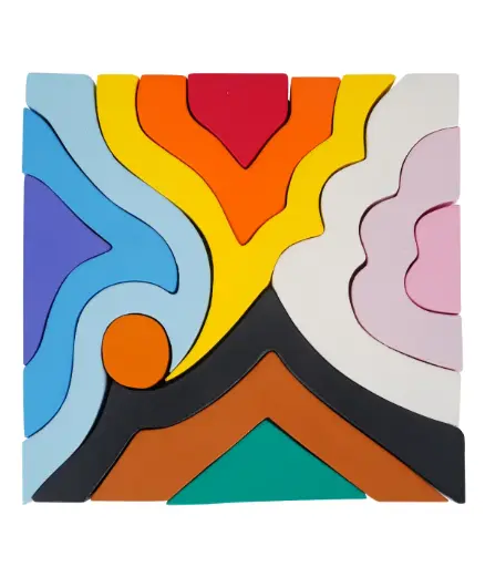ColorScape Blocks – Montessori Art Puzzle-Wooden Toy-3+ Yrs